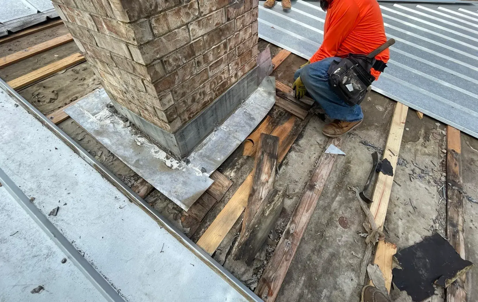 Chimney Flashing Installation-Repair provided by Top Hat Chimney