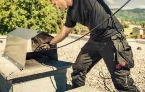 Chimney Sweep provided by Top Hat Chimney And Roofing